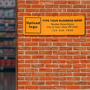 Markenbezeichnung auf Orange Color Long Banner