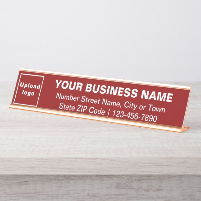 Markenbezeichnung auf Red Long Desk Name Plate Schreibtischnamensplakette (Vorderseite )