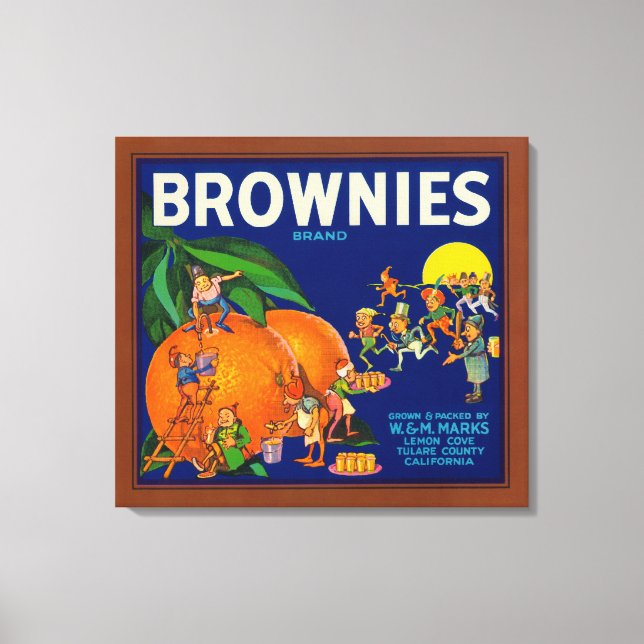 Markenbezeichnung "Brownies Citrus Crate" Leinwanddruck (Vorderseite)