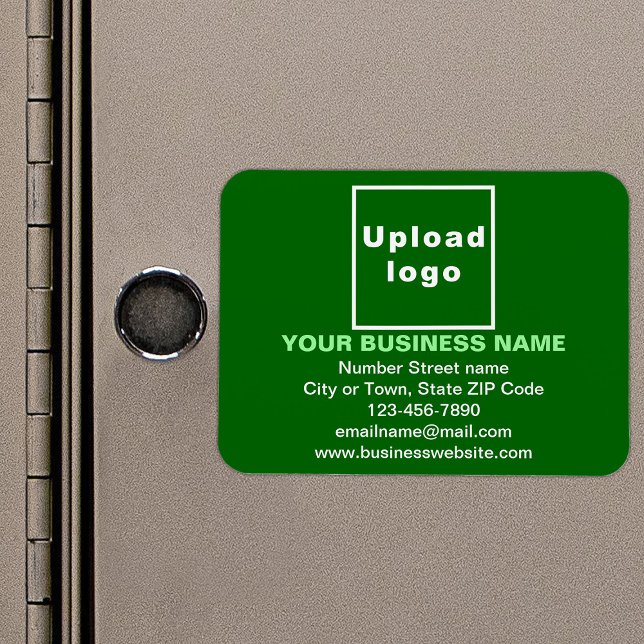 Markenbezeichnung für flexibles Green Rectangle Magnet (Your business brand on green rectangle flexible magnet as marketing material.)