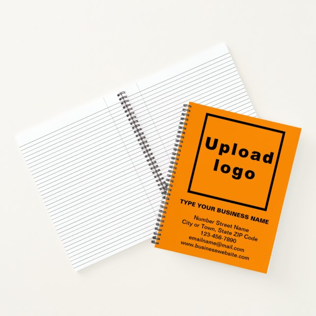 Markenbezeichnung für große orangefarbene Spirale Notizbuch (Innenseite)