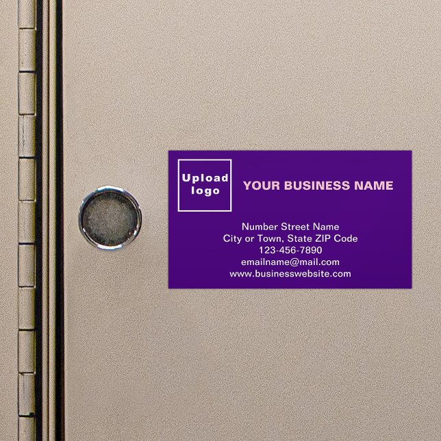 Markenbezeichnung für kleine Lila Magnetkarte Magnetische Visitenkarte (Purple magnetic business card with your business brand)