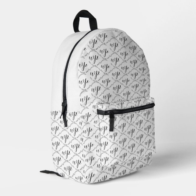 Markenbezeichnung für kundenspezifische Firmenlogo Bedruckter Rucksack (Rückseitige Ecke links)