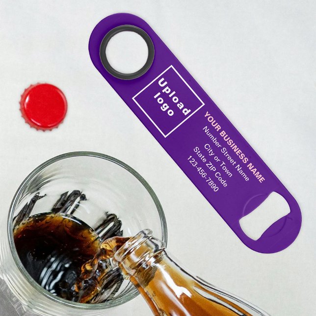 Markenbezeichnung für Lila Flaschenöffner (Build brand name awareness. Your business brand on purple long bottle opener.)
