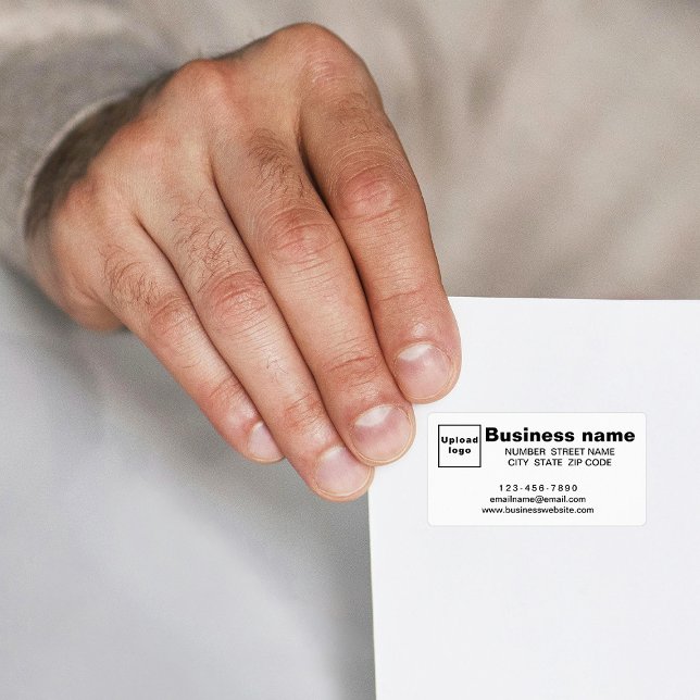 Markenbezeichnung für "White Address" Adressaufkleber (White address label with your business brand)