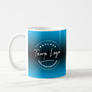 Markenbezeichnung mit Ihrem Firmenlogo, Blue Ombre Kaffeetasse