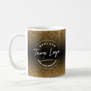 Markenbezeichnung mit Ihrem Firmenlogo, Gold Black Kaffeetasse