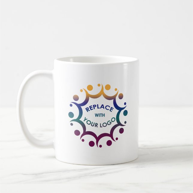 Markenbezeichnung mit Ihrem Firmenlogo oder Grafik Kaffeetasse (Links)
