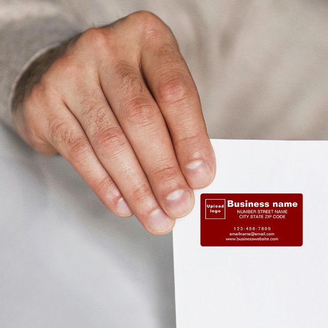 Markenbezeichnungen für Unternehmen auf dem Etiket Adressaufkleber (Red address label with your business brand)