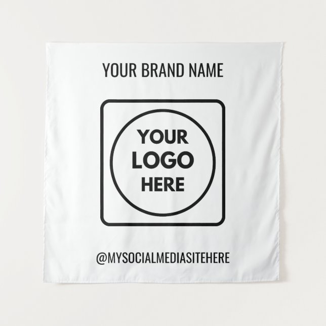 Markenlogo-Text Werbewand-Design für Unternehmen Wandteppich (Vorderseite)