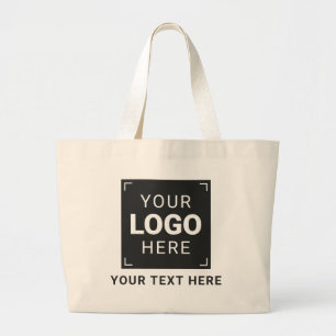 Markenlogo und Textdesign Jumbo Stoffbeutel