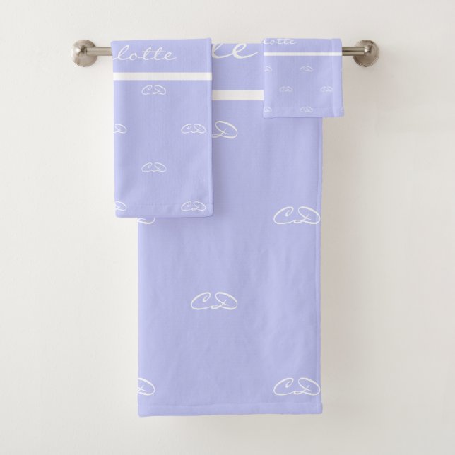 Markenname für Violett-Monogramm Badhandtuch Set (Insitu)