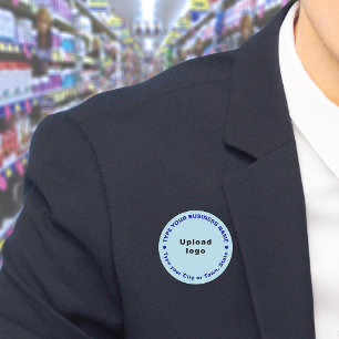 Markenname Light Blue Round Shape Name Tag Namensschild