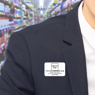 Markenname White Rectangle Namensschild