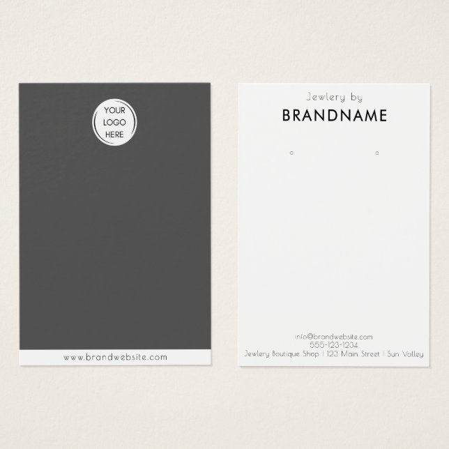 Markenspezifische Logo-Ohrring-Schmuck-Display-Kar (Vorne & Hinten)