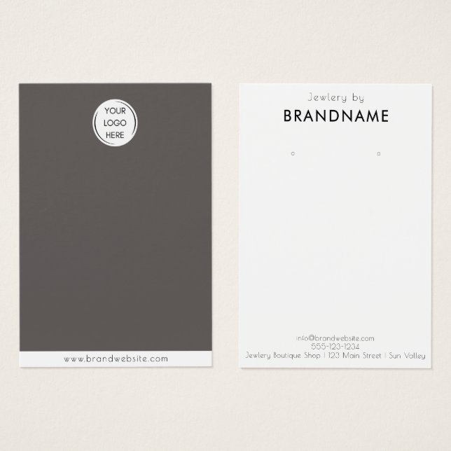 Markenspezifische Logo-Ohrring-Schmuck-Display-Kar (Vorne & Hinten)