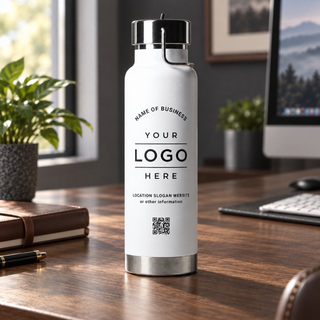 Markenweißes Logo QR-Code Wellness Trinkflasche (Von Creator hochgeladen)
