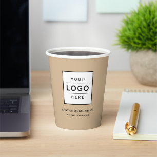 Markenzeichen Beige Business-Logo Gastfreundschaft Pappbecher
