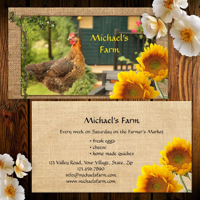 "Market Business Card" für Hühnerfarmer Visitenkarte (Von Creator hochgeladen)