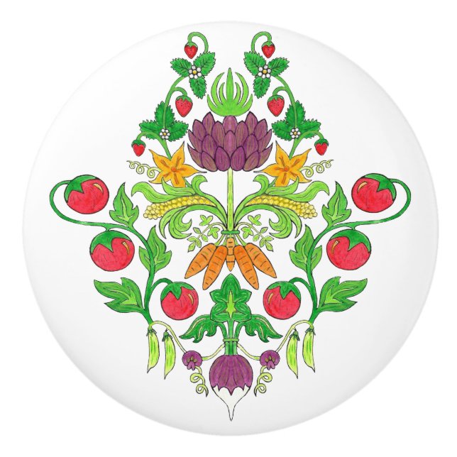Market Damask Keramikknauf (Vorderseite)