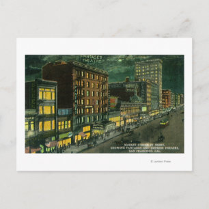 Market St at Night, Pantages, Kaisertheater Postkarte
