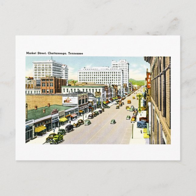 Market Street, Chattanooga, Tennessee Postkarte (Vorderseite)