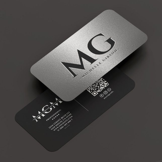 Marketing Beruflich Elegante Silver Black Moderne Visitenkarte (Marketing Professional Elegant Silver Black Modern Business Card
)