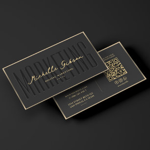 Marketing Beruflich Elegantes Schwarzes Imitat Gol Visitenkarte