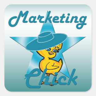 Marketing Chick #7 Quadratischer Aufkleber