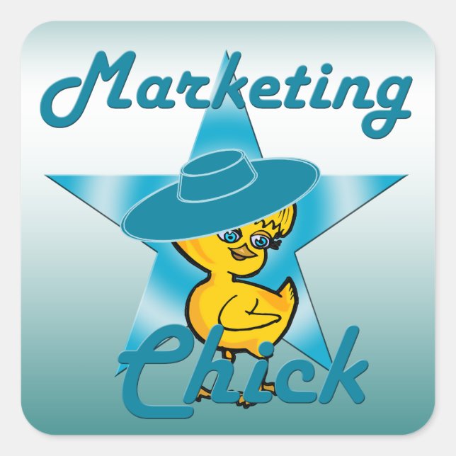 Marketing Chick #7 Quadratischer Aufkleber (Vorderseite)
