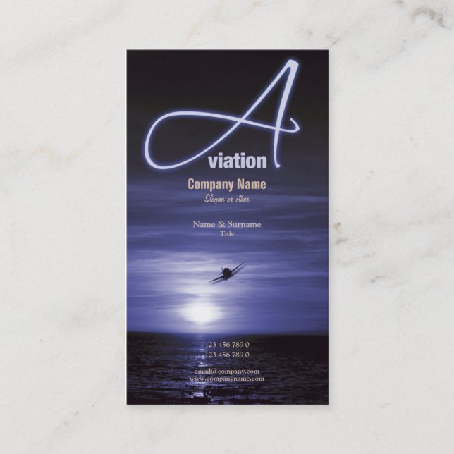 Marketing des Luftfahrtfliegen-Geschäfts Visitenkarte (Vorderseite)