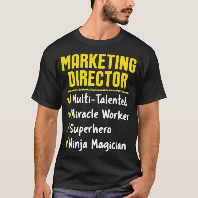Marketing Director Miracle Worker Superhero Ninja T-Shirt (Vorderseite)