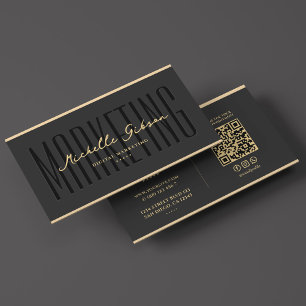 Marketing Elegantes Schwarzes Imitat Beruflich Visitenkarte
