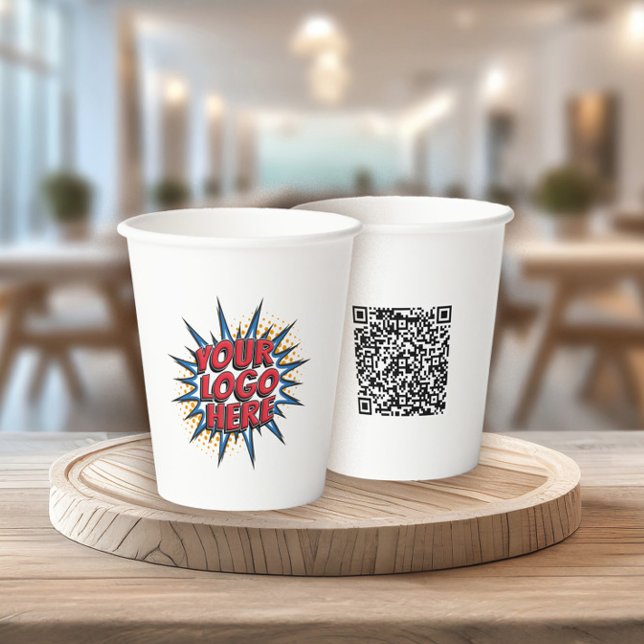 Marketing für Logos und QR-Code Geschäftsverhalten Pappbecher (Von Creator hochgeladen)