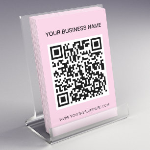 Marketing für QR-Code mit schlichter Rosa-Werbung Flyer