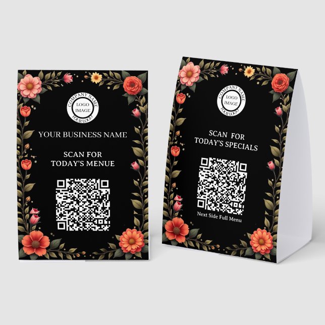 Marketing-Geschäftsunternehmens-Logo-Scan-QR-Code  Tischaufsteller (Vorder-/Rückseite)
