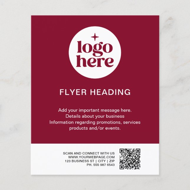 Marketing Individueller Logo-Text QR-Code Geschäft Flyer (Vorne)