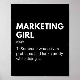 Marketing-Mädchen hübsche lustige Definition Poster