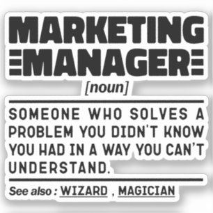 Marketing Manager Noul Advertising Specialist Aufkleber