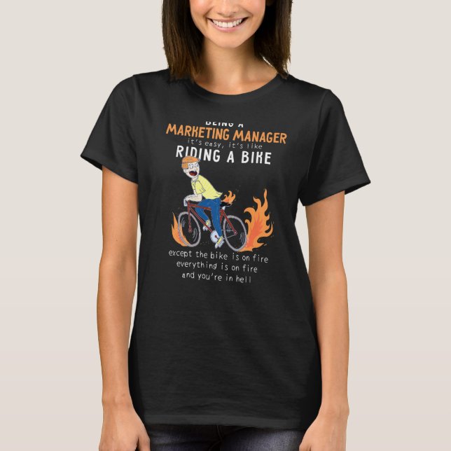 Marketing-Manager wie Fahrradfahrer T-Shirt (Vorderseite)