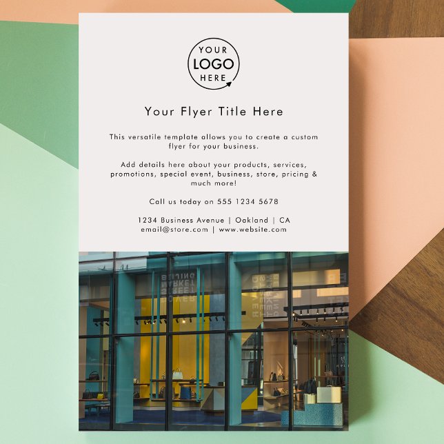 Marketing | Modern Minimalistisches Foto-Logo Flyer (Upload your logo and photo for a polished professional marketing flyer)