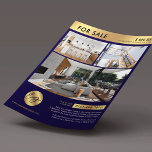 Marketing Navy & Gold Flyer<br><div class="desc">Modernes Navy & Gold Real Anwesen zum Verkauf Marketing Flyer mit Platz für Ihr Logo und 3 Immobilien-Fotos. Dieses berufliche Marketing-Merkblatt zeigt Imitate mit goldenem Hintergrund und Platz für Ihre benutzerdefinierten Text- und Eigenschaftendetails. Eine einfache Möglichkeit, Immobilien zum Verkauf oder zur Miete zu werben, mit diesen modernen realen Anwesen-Flyern.</div>