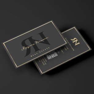 Marketing-Profi-Schwarzer Faux-Gold-Rahmen Visitenkarte