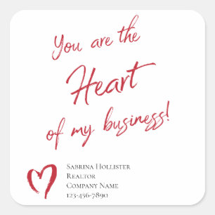 Marketing Realtor-Marketingvalentines Tages Quadratischer Aufkleber