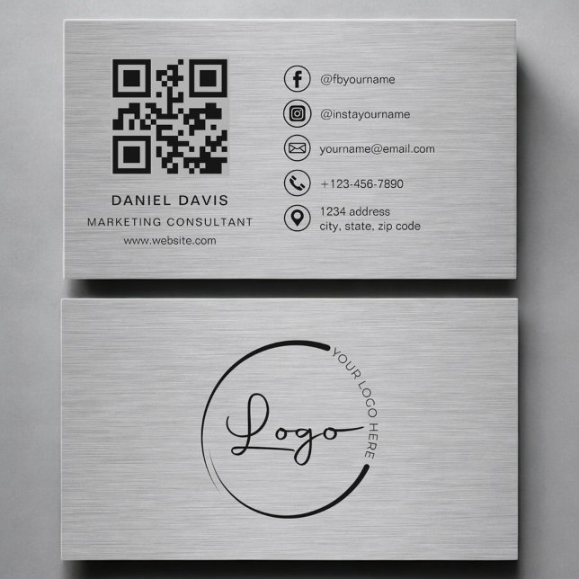 Marketingberater Metall QR Code Visitenkarte (Von Creator hochgeladen)