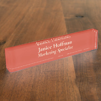 Marketingspezialist Orange Acryl Namensplakette