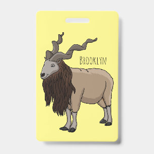 Markhor-Ziegen-Cartoon-Illustration Ausweis