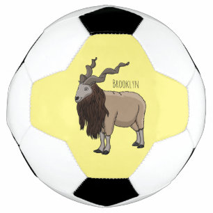 Markhor-Ziegen-Cartoon-Illustration Fußball