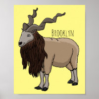 Markhor-Ziegen-Cartoon-Illustration