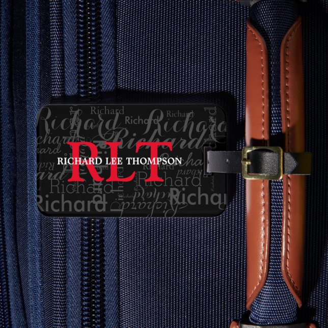 Markieren Sie Ihr Bag Custom Monogram Gepäckanhänger (Vorderseite Insitu 4)